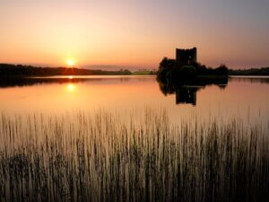 a castle in the middle of a lake Cavan Day