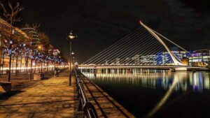 Samuel Beckett Bridge at Christmas 3 days in Dublin