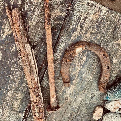 old tools renovating an old cottage in County Donegal
