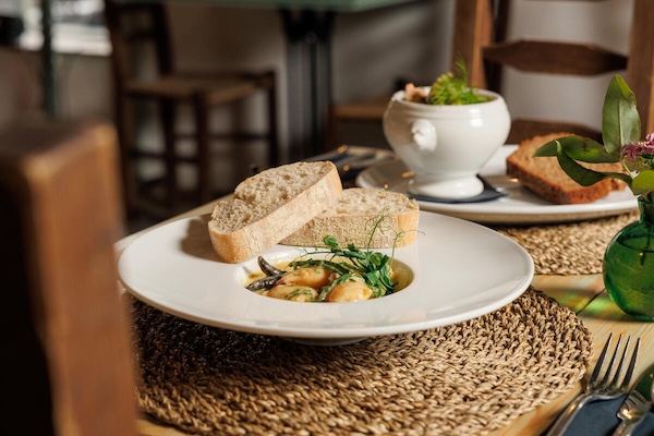 bread and seafood on a plate County Clare