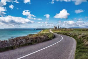 a road leading to a castle why Ireland